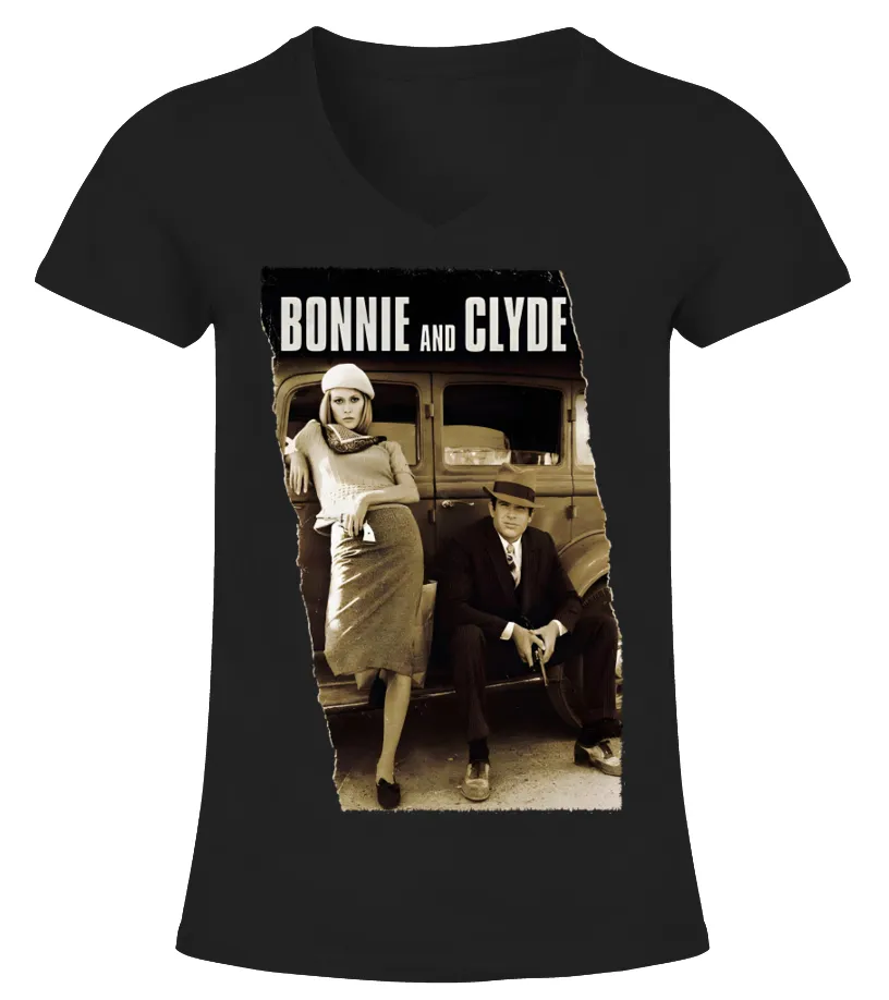 004. Bonnie and Clyde BK Camiseta cuello pico Mujer