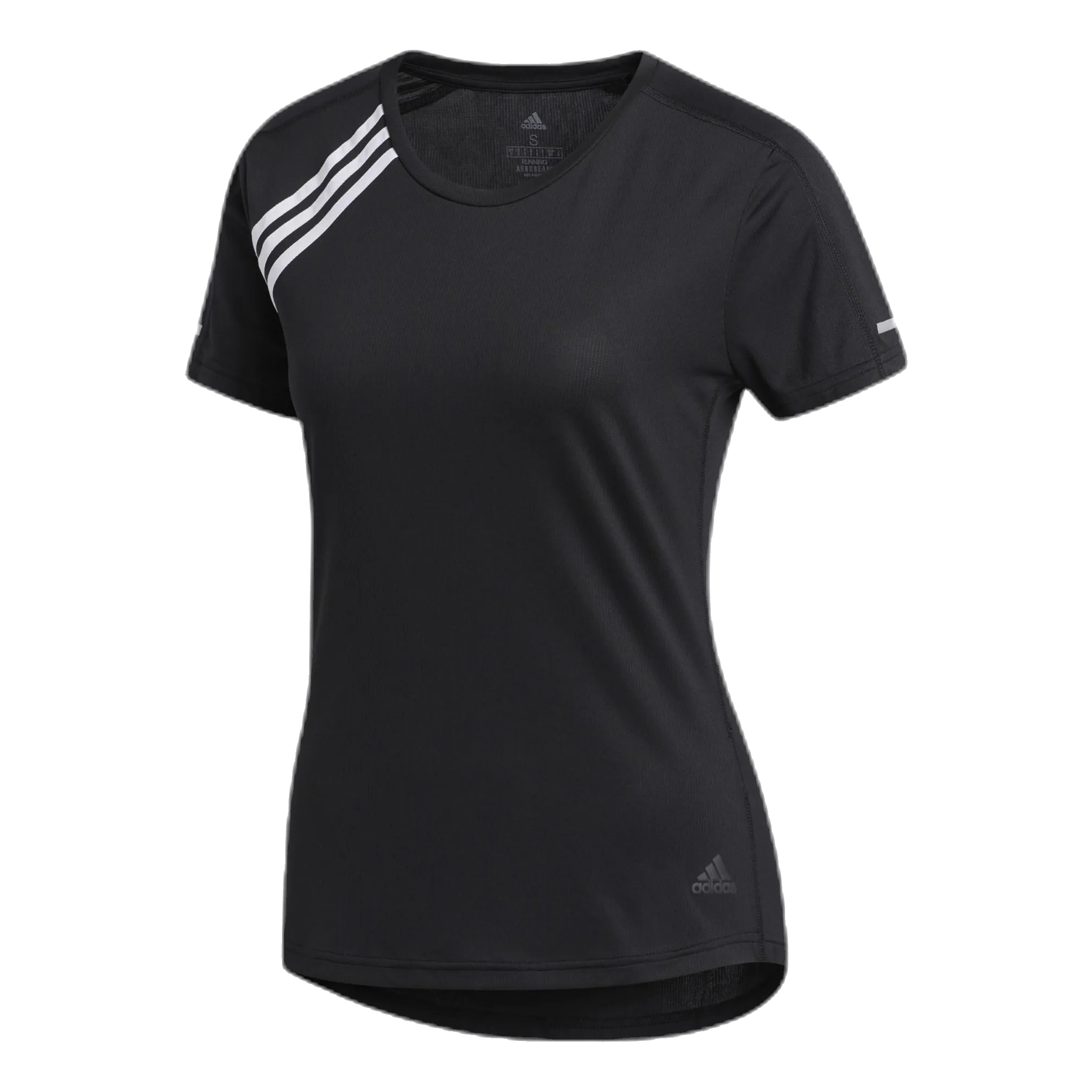 Adidas Adidas Run 3 Stripes Tee Women Black
