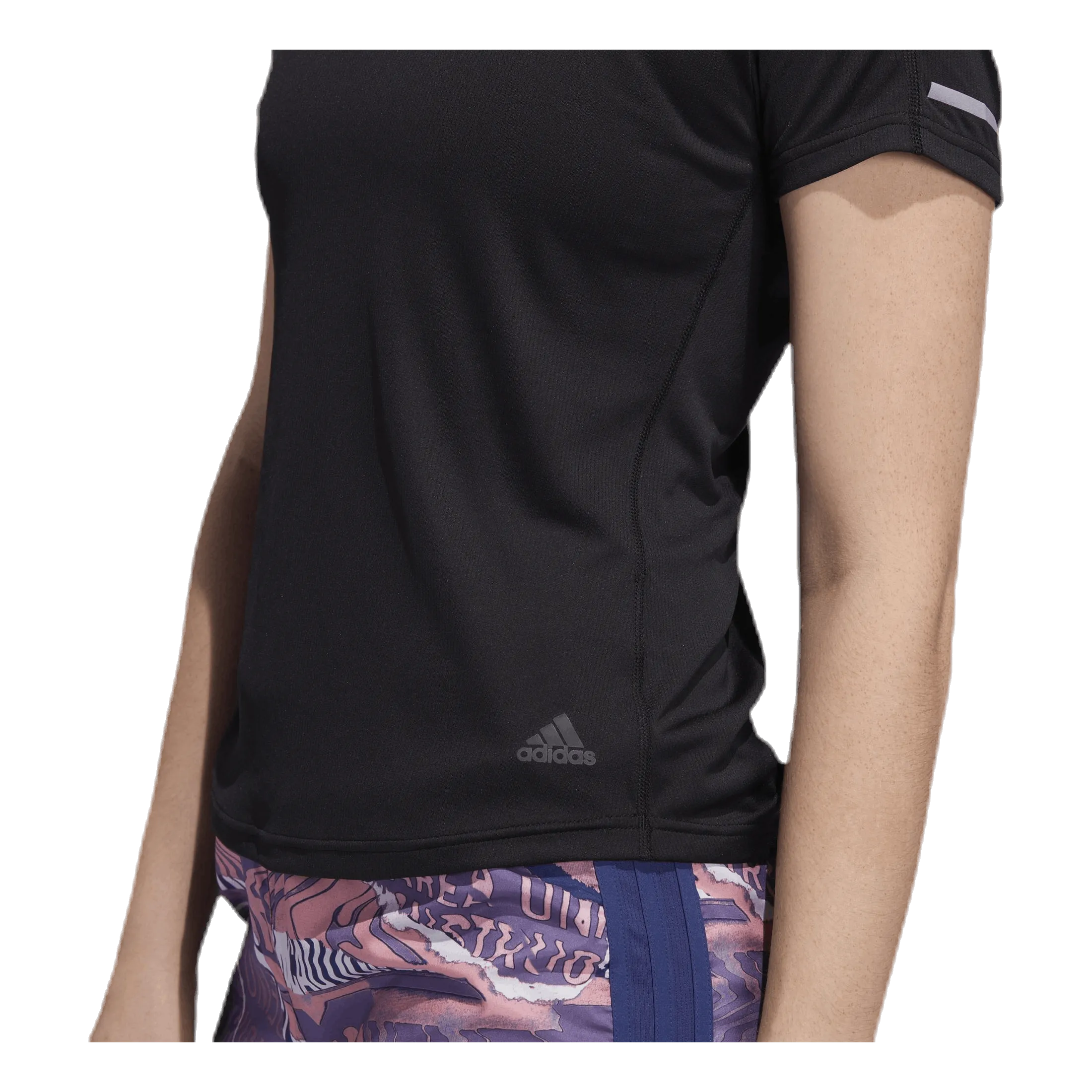 Adidas Adidas Run 3 Stripes Tee Women Black