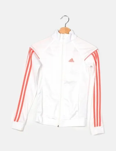 Adidas Sudadera blanca logo bordado