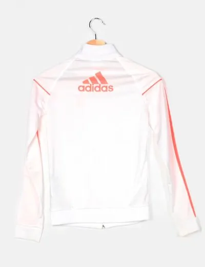 Adidas Sudadera blanca logo bordado