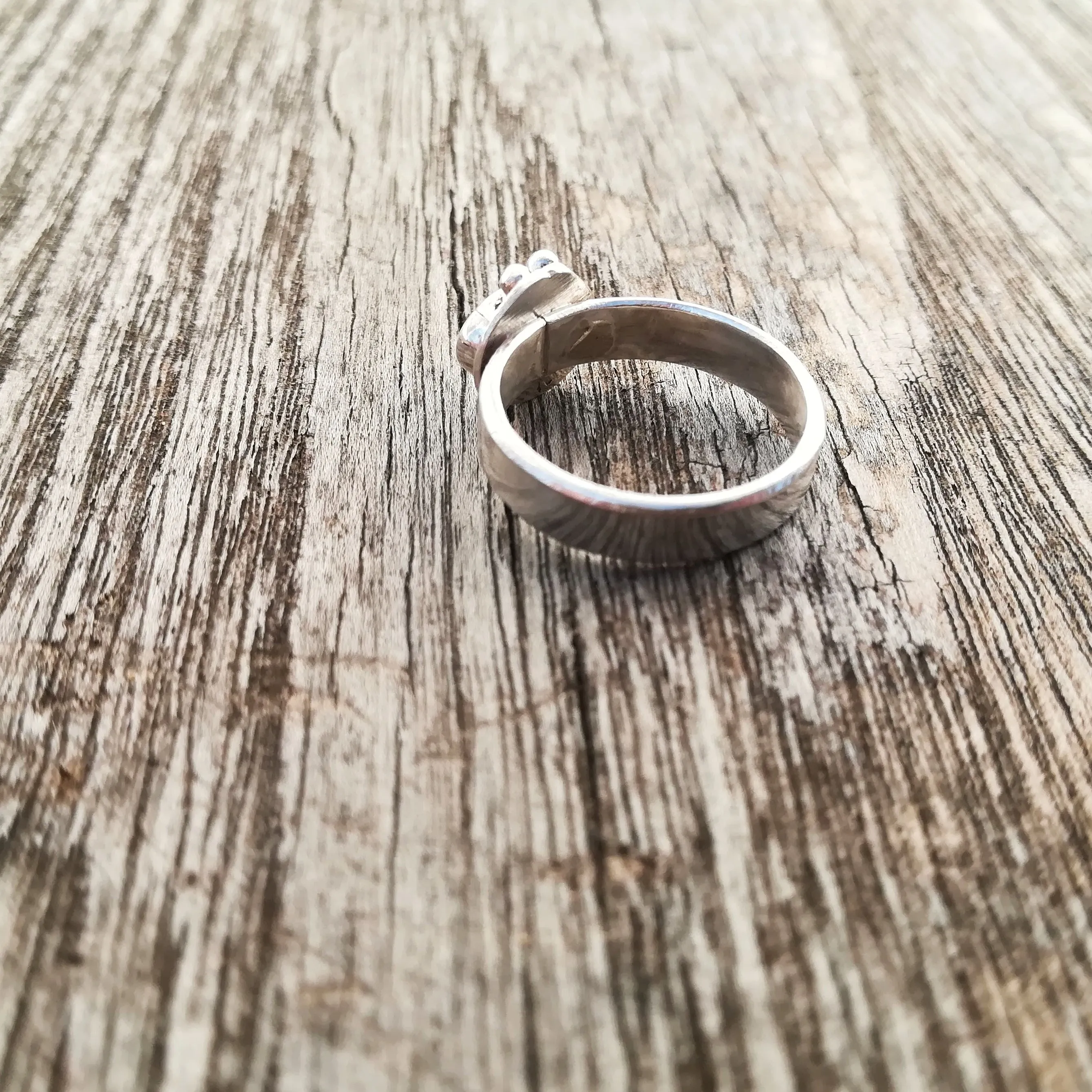 Anillo de Piedra Luna, Circonita y  Plata de Ley | Hecho a Mano Talla 12 (5 3/4 US)