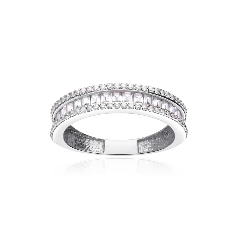 Anillo "Ringe" Oro Blanco 18k y Circonitas