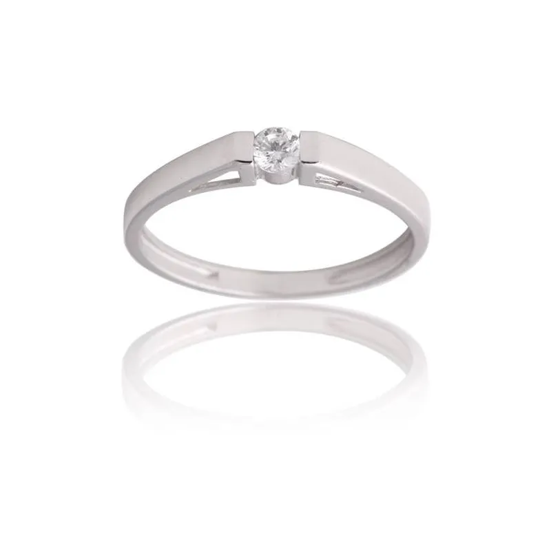 ANILLO SOLITARIO ORO BLANCO 18K CIRCONITA