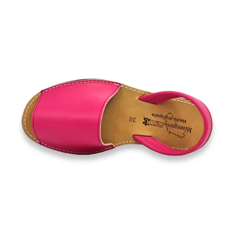 Avarcas Menorquinas Mujer Piel Básica 550 Rosa chicle, de Pisable