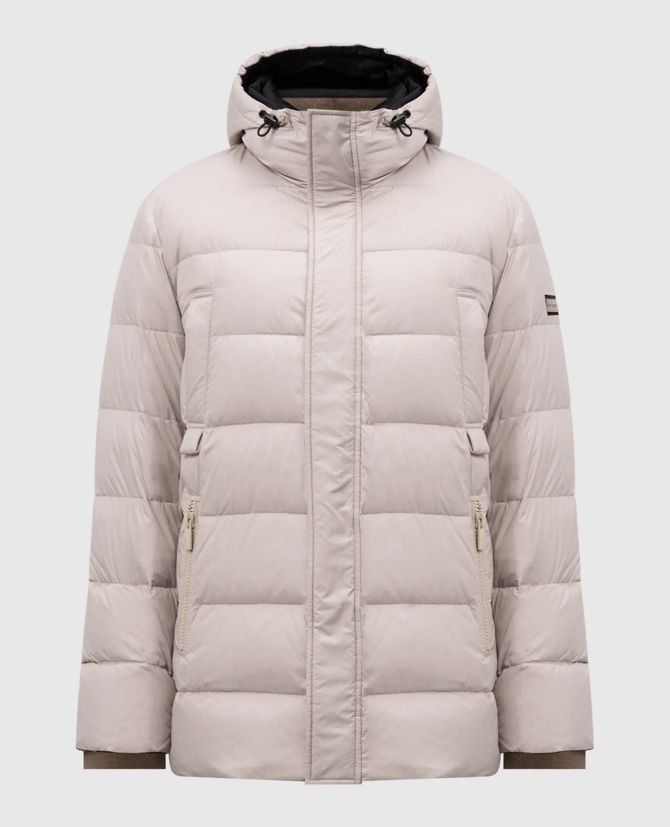 Be Florence Beige down jacket with logo patch