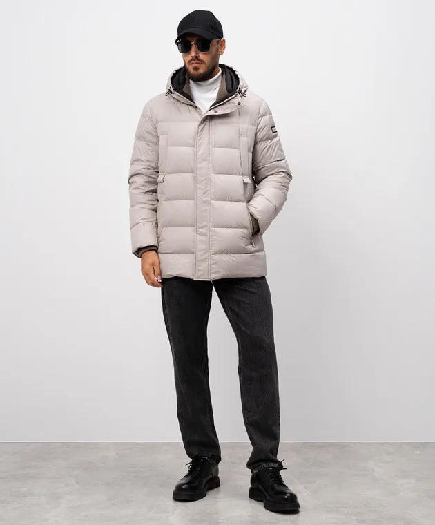 Be Florence Beige down jacket with logo patch