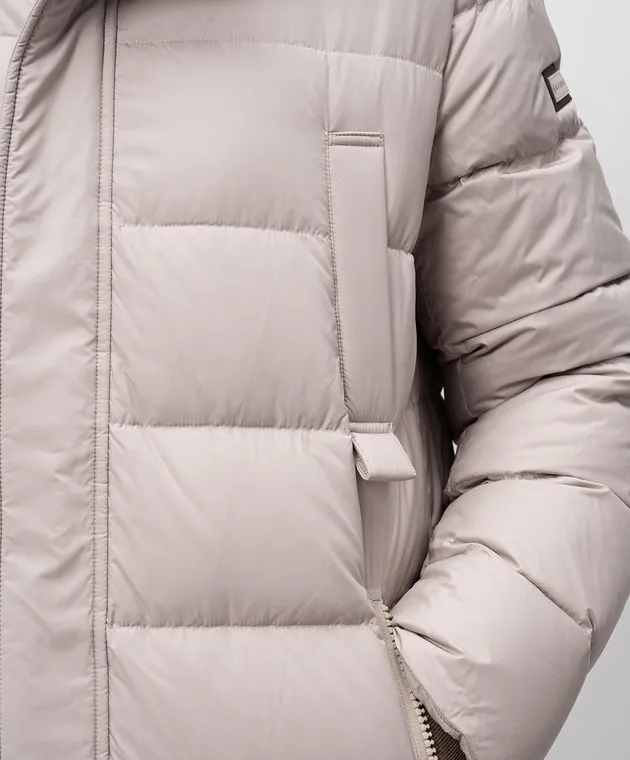 Be Florence Beige down jacket with logo patch