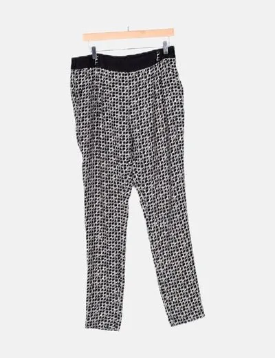Benetton Pantalón bicolor estampado