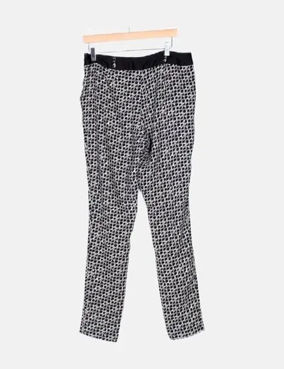 Benetton Pantalón bicolor estampado