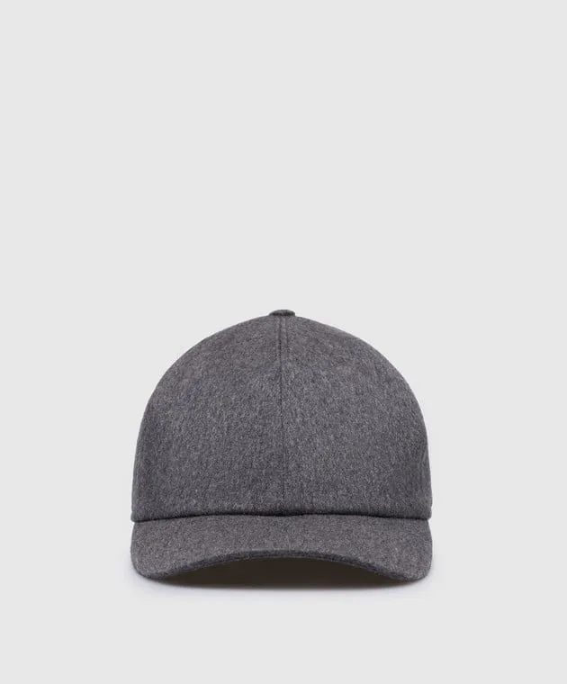 Bertolo Cashmere Gray cashmere cap