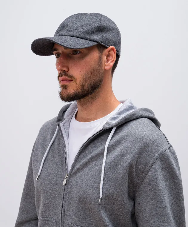 Bertolo Cashmere Gray cashmere cap