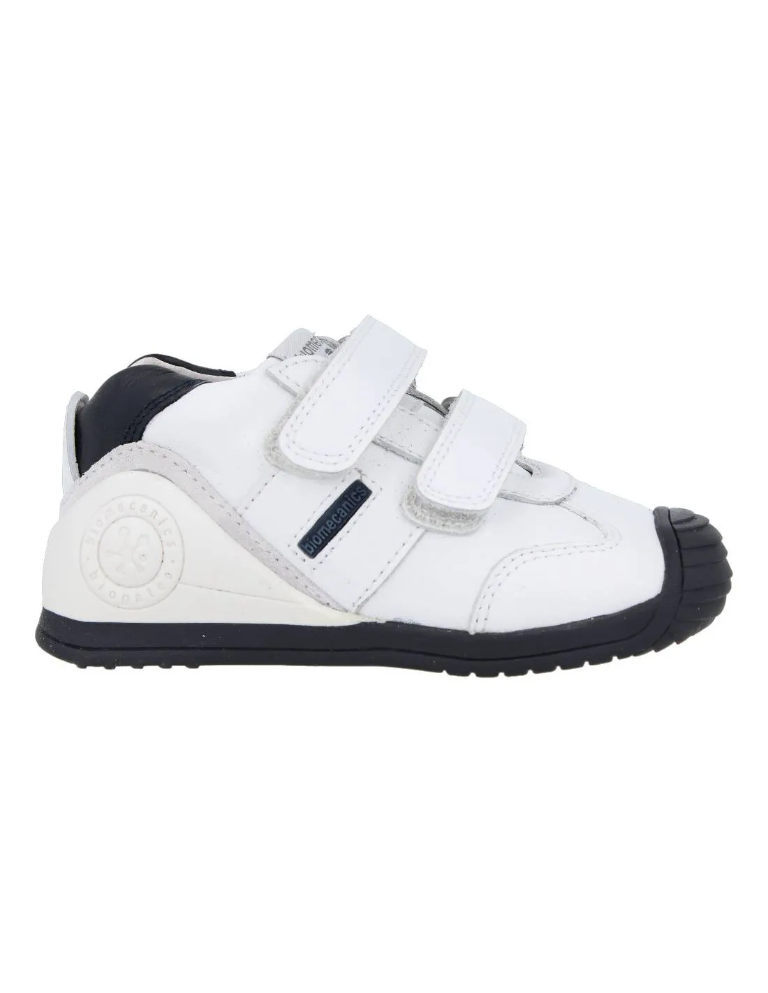 BIOMECANICS  DEPORTIVO BLANCO AZUL PARA BEBé PIEL VELCRO