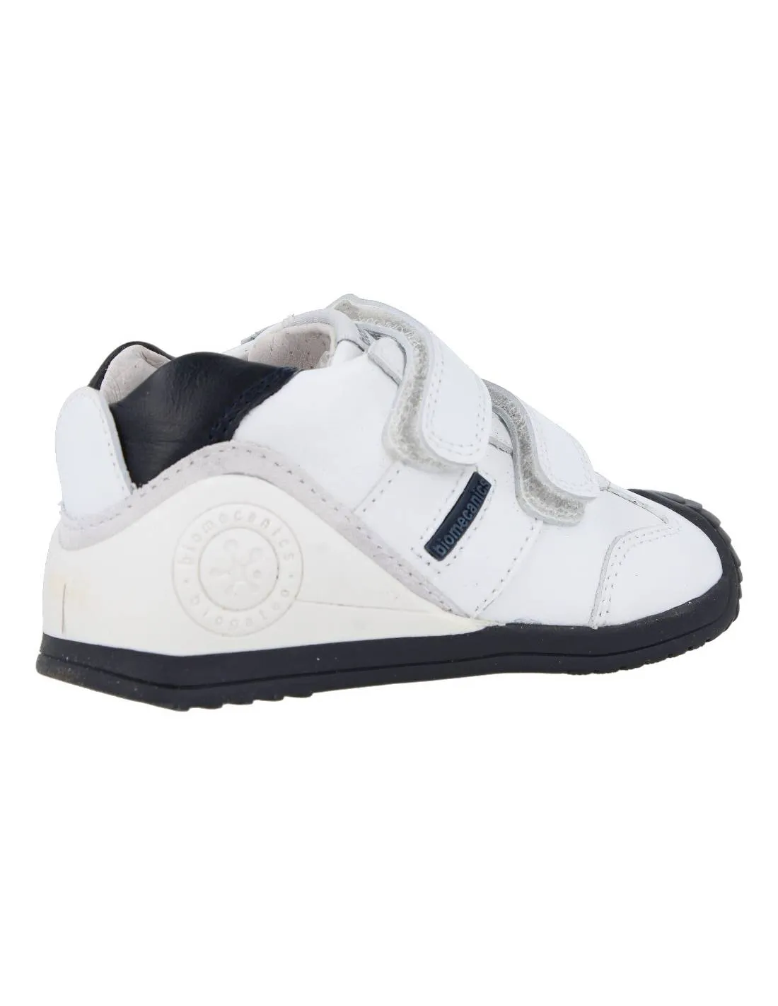BIOMECANICS  DEPORTIVO BLANCO AZUL PARA BEBé PIEL VELCRO