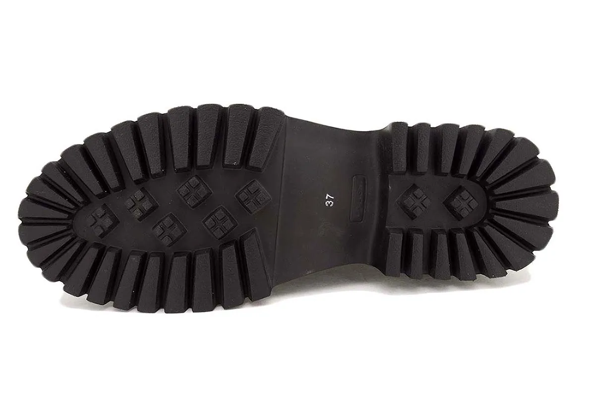BLACK LEATHER LACEUP SHOE