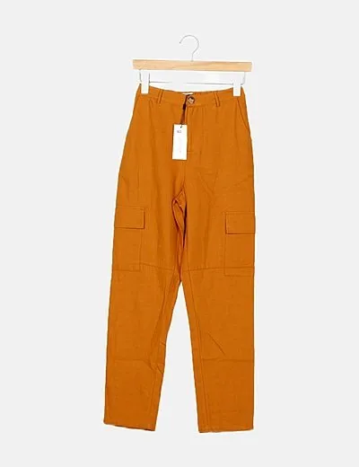 BlendShe Pantalón cargo mostaza