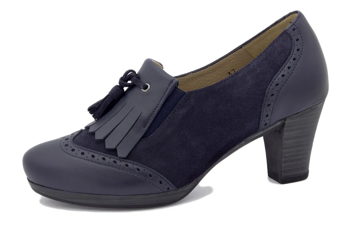 Blue Leather Bootee shoe