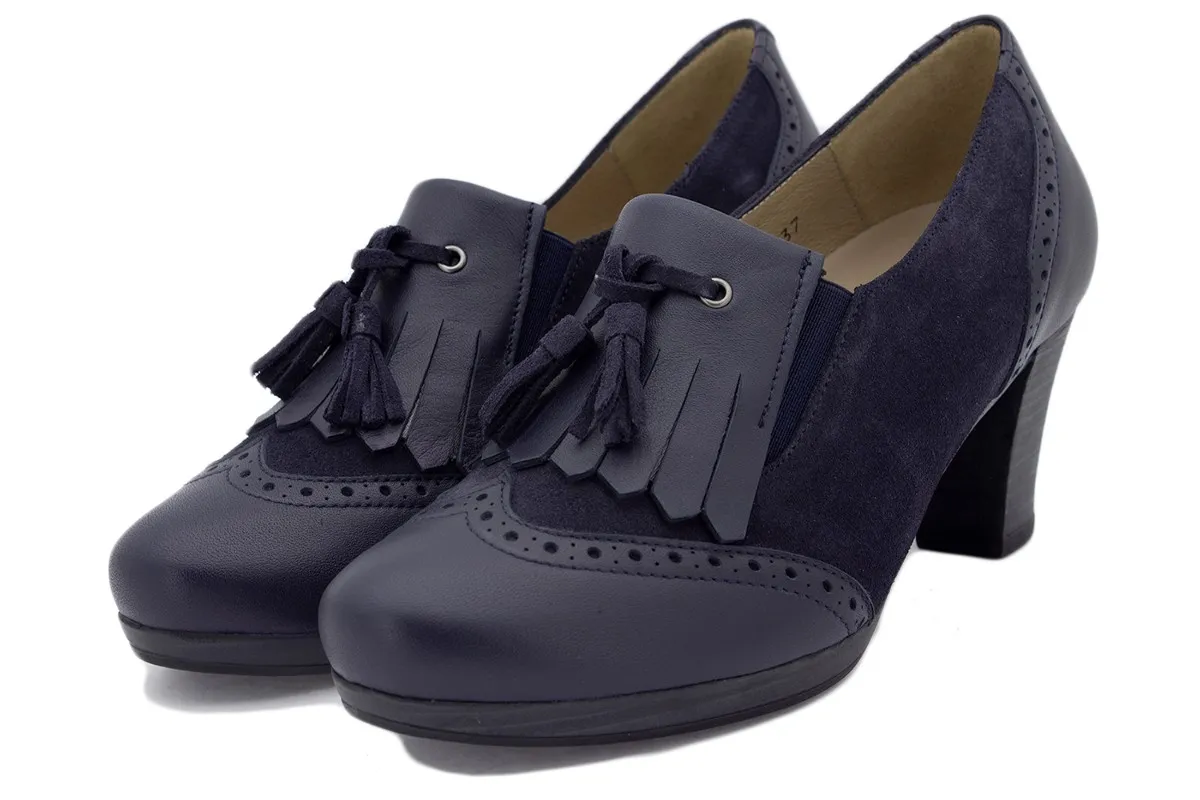 Blue Leather Bootee shoe