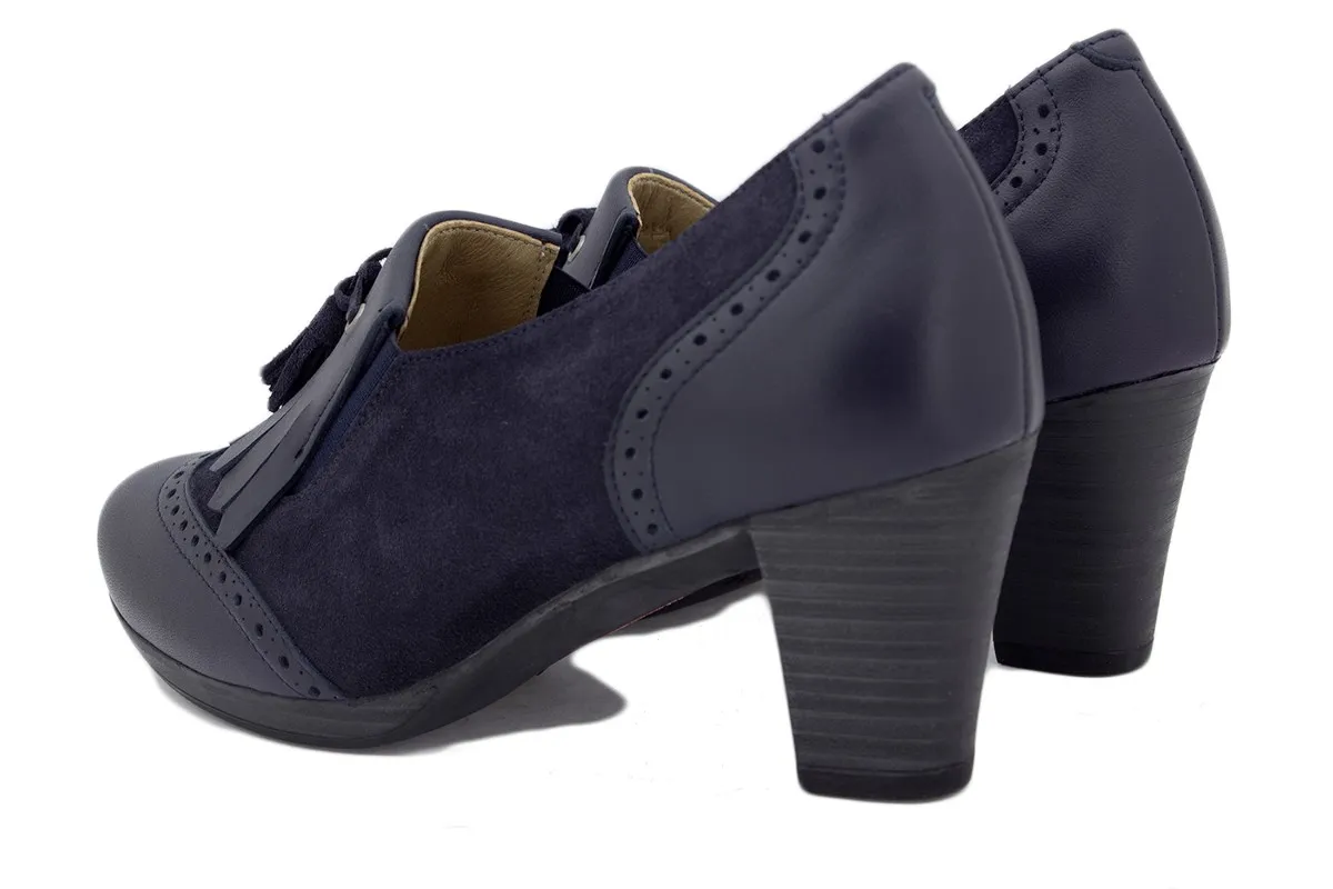 Blue Leather Bootee shoe