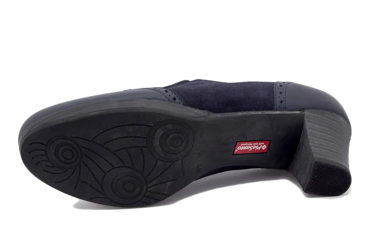 Blue Leather Bootee shoe