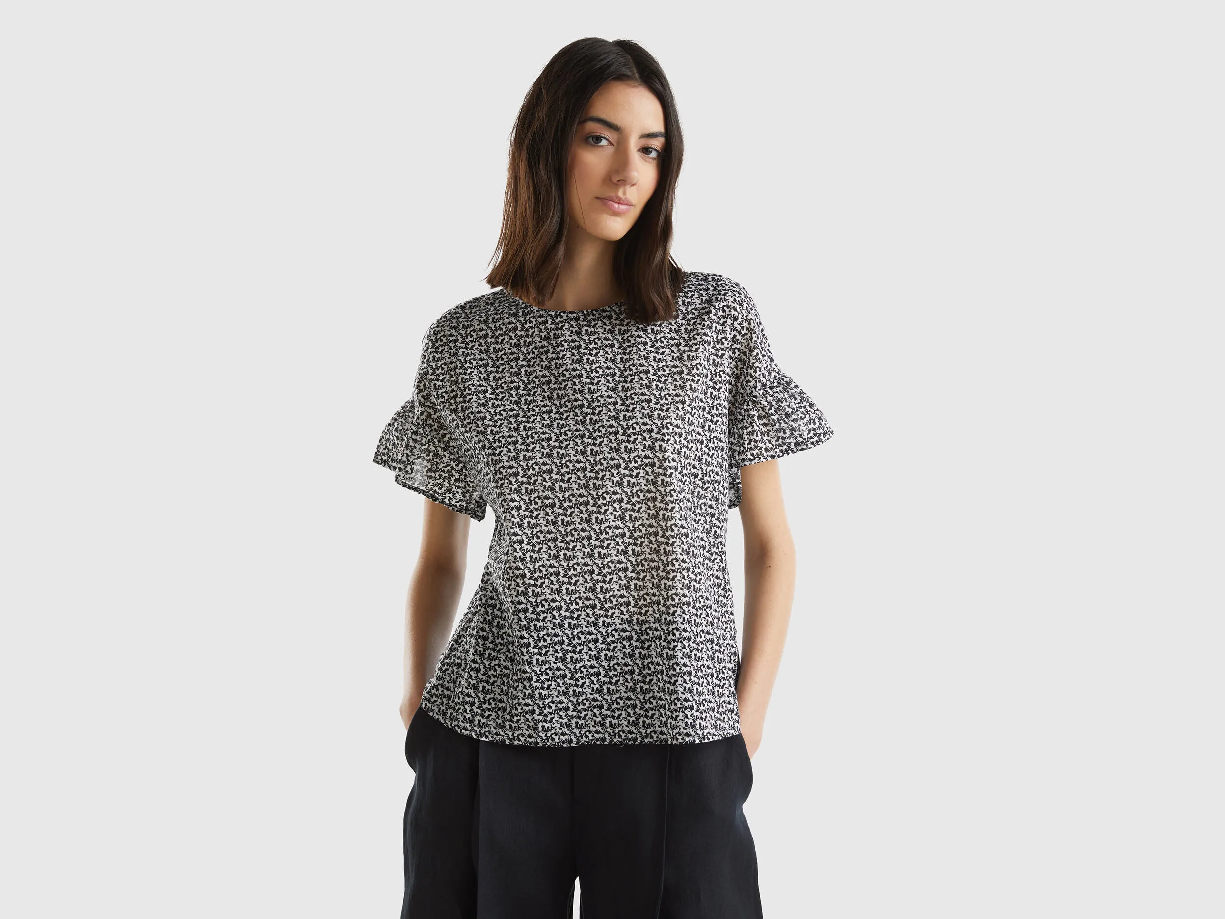 Blusa estampada de algodón ligero