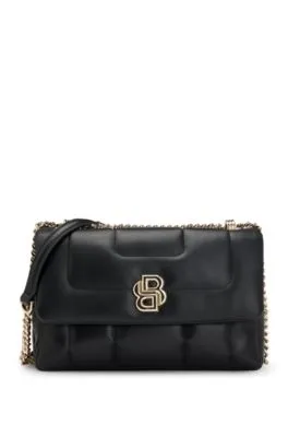 Bolso bandolera guateado con monograma Double B metálico