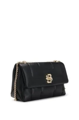 Bolso bandolera guateado con monograma Double B metálico