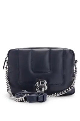 Bolso cruzado guateado con monograma Double B metálico