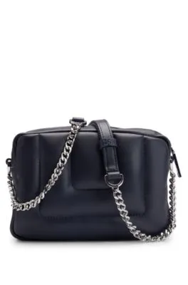 Bolso cruzado guateado con monograma Double B metálico