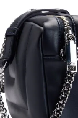 Bolso cruzado guateado con monograma Double B metálico