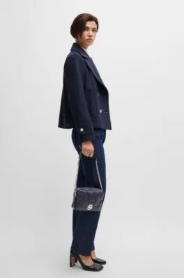 Bolso cruzado guateado con monograma Double B metálico