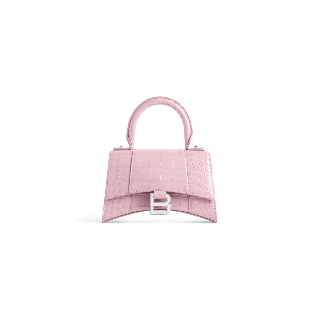 Bolso De Mano Hourglass Xs Con Estampado Cocodrilo para Mujer en Rosa