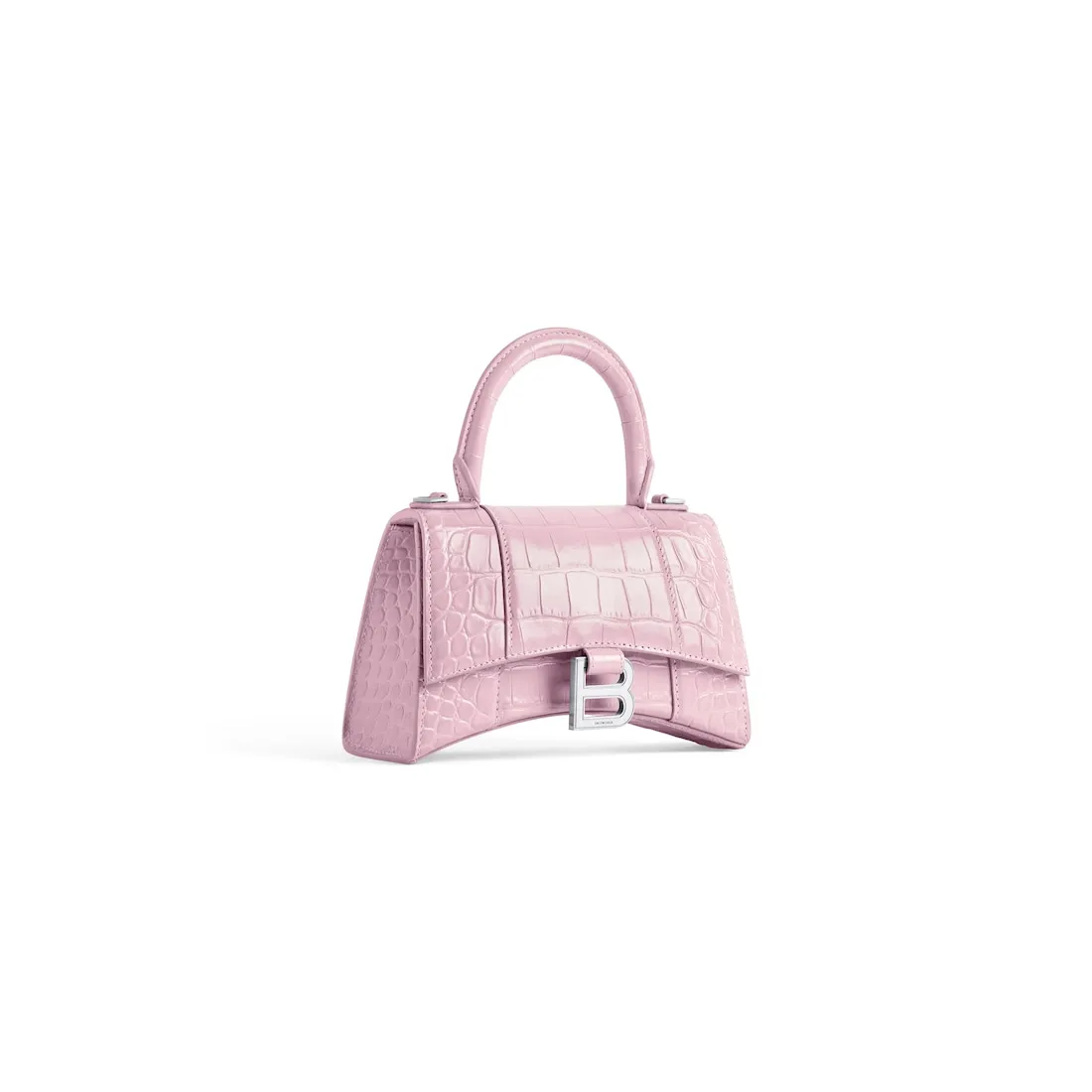 Bolso De Mano Hourglass Xs Con Estampado Cocodrilo para Mujer en Rosa