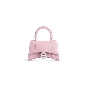 Bolso De Mano Hourglass Xs Con Estampado Cocodrilo para Mujer en Rosa