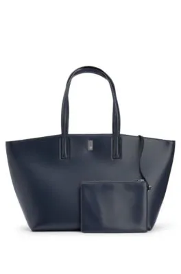 Bolso shopper de piel con herrajes de la marca