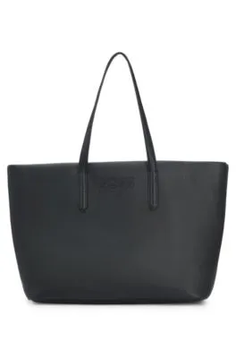 Bolso tote de piel sintética con logo en contorno