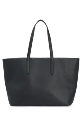 Bolso tote de piel sintética con logo en contorno