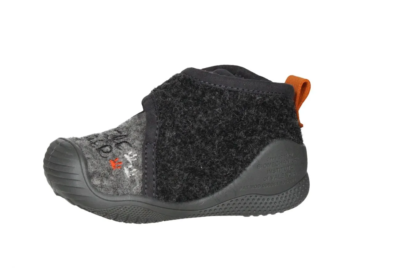 Bota Velcro Gris Fieltro Little Tiger