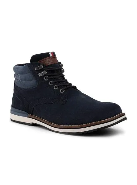 botas tommy hilfiger outdoor suede azul hombre