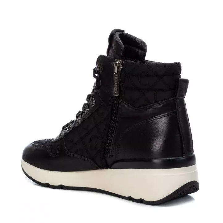 Botines tacón Carmela 068114 combinado con textil y con cuña