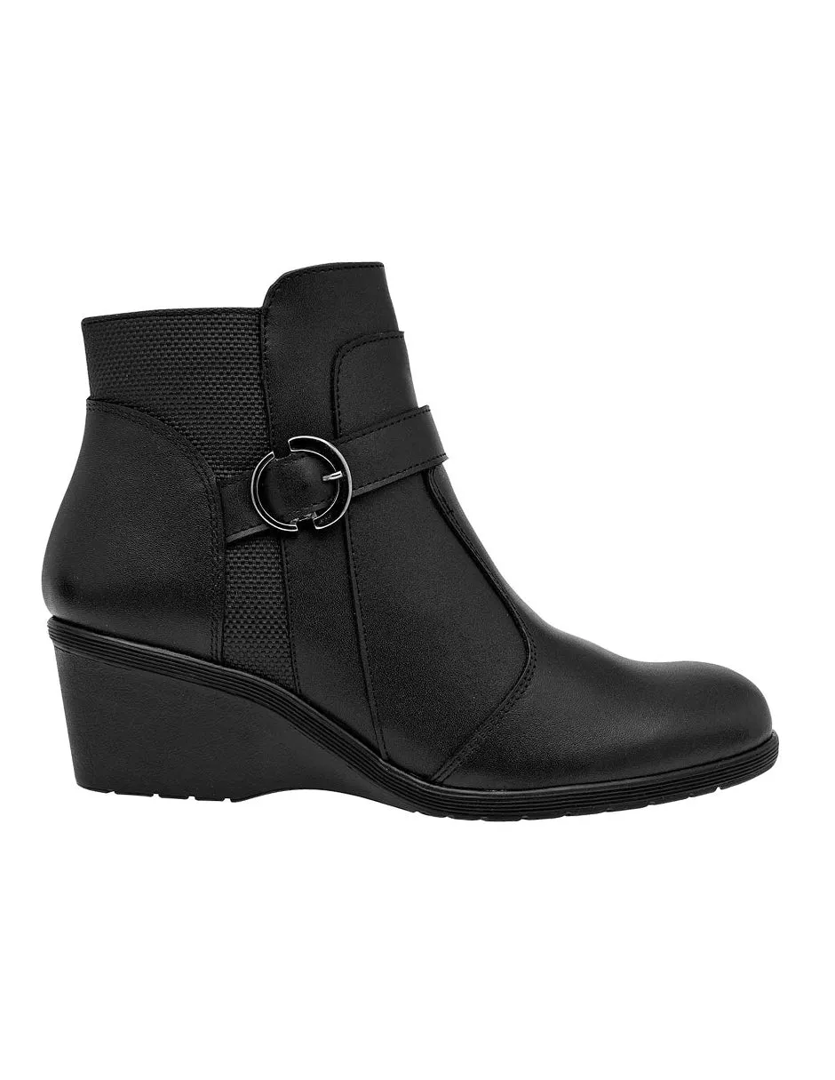 Botín con tacón Exterior Textil Color Negro Para Mujer De RBCOLLECTION