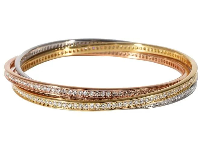 Brazalete Cartier Trinity con diamantes en 18K 3 Tono Dorado 8 por cierto Metálico 