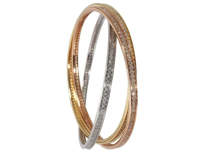 Brazalete Cartier Trinity con diamantes en 18K 3 Tono Dorado 8 por cierto Metálico 