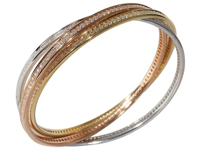 Brazalete Cartier Trinity con diamantes en 18K 3 Tono Dorado 8 por cierto Metálico 