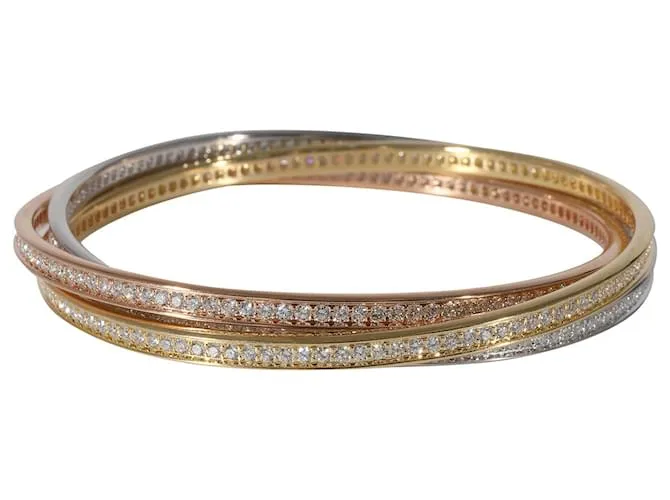 Brazalete Cartier Trinity con diamantes en 18K 3 Tono Dorado 8 por cierto Metálico 