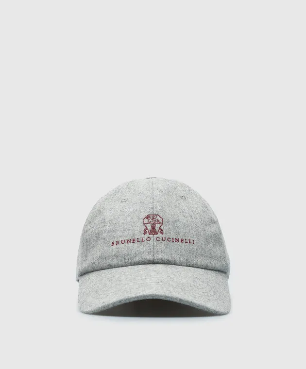 Brunello Cucinelli Gray melange cap made of wool