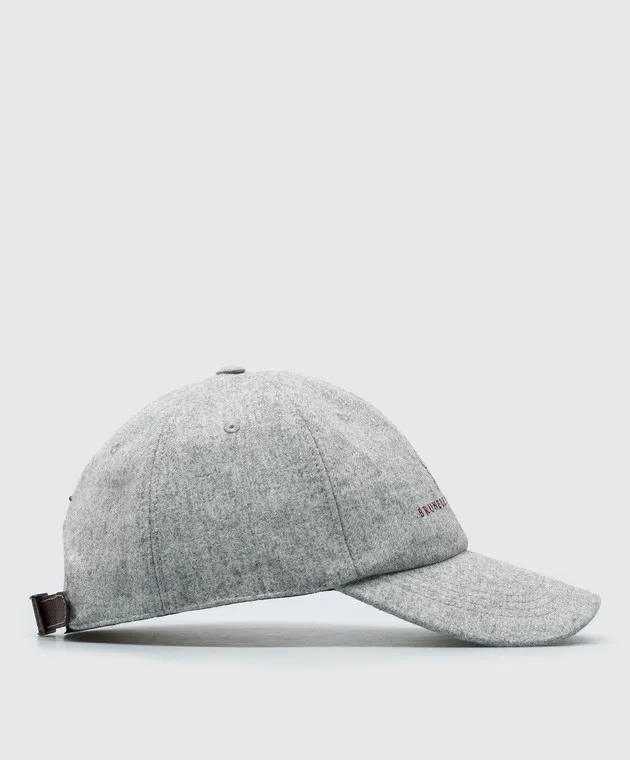 Brunello Cucinelli Gray melange cap made of wool