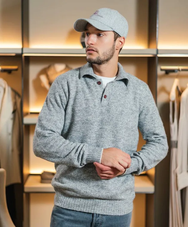 Brunello Cucinelli Gray melange cap made of wool