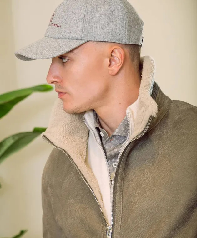 Brunello Cucinelli Gray melange cap made of wool