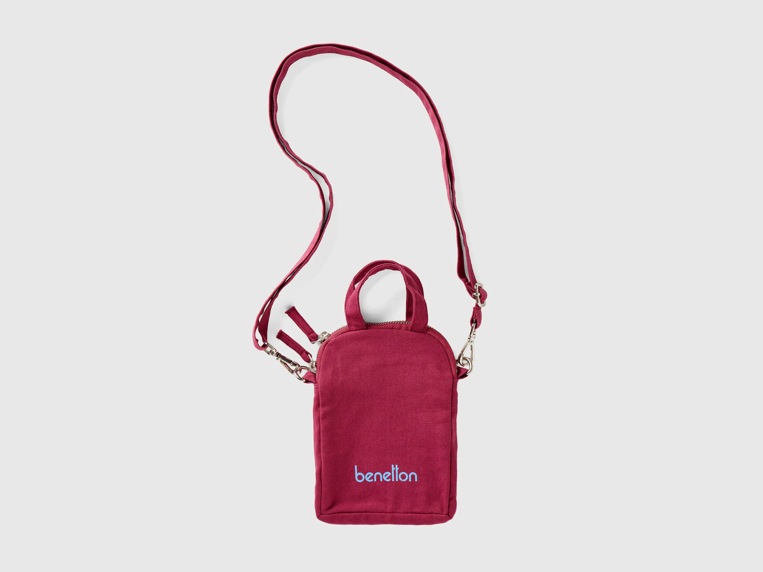 Burgundy cell phone holder in pure cotton